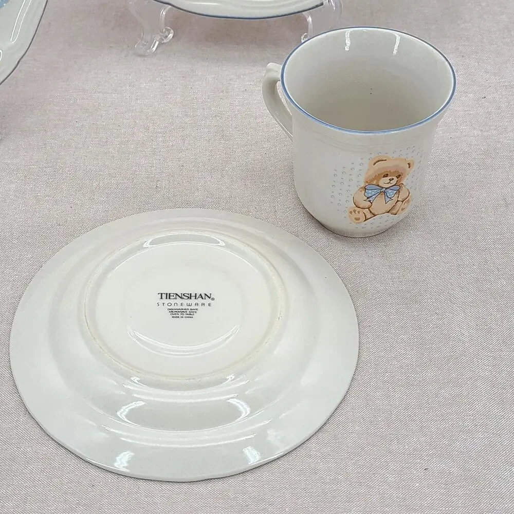 Tienshan Theodore Country Bear Stoneware Dinnerware Set – 5 piece Place Setting